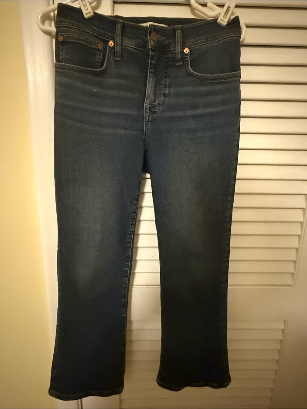 Madewell Dark Blue Kick Out Crop Jeans 4 Petite 27P